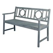 JONATHAN Y Lighting Apollo 51" Wide Acacia Framed Bench Gray