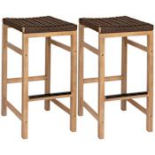 JONATHAN Y Lighting Armand 17" Wide Rope Bar Stool - Set of 2 Brown