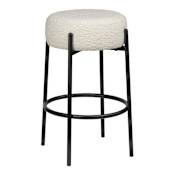 JONATHAN Y Lighting Paola 14" Wide Fabric Counter Stool White