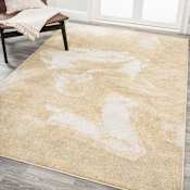 JONATHAN Y Lighting 3' x 5' Polypropylene Abstract Indoor/Outdoor Rectangular Area Rug Gold / Cream