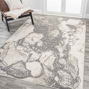 JONATHAN Y Lighting 8' x 10' Polypropylene Abstract Indoor/Outdoor Rectangular Area Rug Gray / Cream