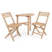 JONATHAN Y Lighting Cadiz 3 Piece Acacia Framed Outdoor Dining Set Light Teak