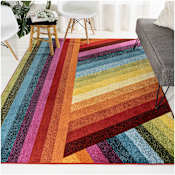 JONATHAN Y Lighting Dazzle 7-3/4' x 10' Polypropylene Geometric and Striped Indoor Rectangular Area Rug Multi