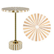 JONATHAN Y Lighting Calix 14" Wide Resin Top Metal and Resin Table Light Brown / White / Gold