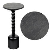 JONATHAN Y Lighting Turner 10" Wide Marble Top MDF and Wood Table Black