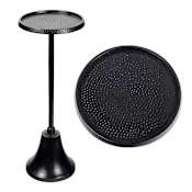 JONATHAN Y Lighting Irida 9" Wide Aluminum Top MDF and Metal Table Antique Black