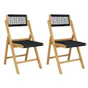 JONATHAN Y Lighting Olivier Wood Framed Rope Lounge Chair - Set of 2 Black