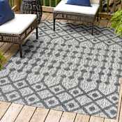 JONATHAN Y Lighting Ibiza 4' x 6' Polypropylene Geometric and Trellis Indoor/Outdoor Area Rug Dark Gray