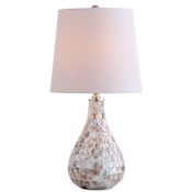 JONATHAN Y Lighting Coastal Farmhouse Mona Pearlescent Sea Shell Mosaic Table Lamp Seashell