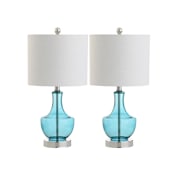 JONATHAN Y Lighting Colette 20" Tall LED Table Lamp - Set of 2 Amalfi Blue