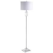 JONATHAN Y Lighting Aria Single Light 63" Tall LED Buffet Floor Lamp Clear / Chrome