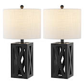 JONATHAN Y Lighting Pack of (2) Stewart 22" Tall LED Column Table Lamp Black