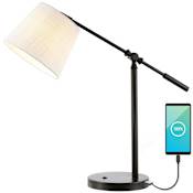 JONATHAN Y Lighting Lucie 24" Tall LED Desk Lamp With USB Charging Port Oil Rubbed Bronze