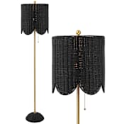 JONATHAN Y Lighting Joel 64" Tall LED Buffet Floor Lamp Black / Brass Gold
