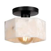 JONATHAN Y Lighting Tessa 8" Wide LED Semi-Flush Ceiling Fixture Black / White