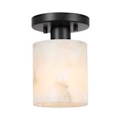 JONATHAN Y Lighting Jules 5" Wide LED Semi-Flush Ceiling Fixture Black / White