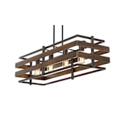 JONATHAN Y Lighting Horizon 4 Light 34" Wide LED Linear Pendant Dark Brown / Oil Rubbed Bronze