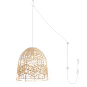 JONATHAN Y Lighting Sofia 18" Wide LED Hardwired or Plug-In Pendant Light Brown