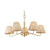 JONATHAN Y Lighting Libby 5 Light 30" Wide LED Chandelier Gold Painting