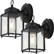 JONATHAN Y Lighting Boston 9" Tall LED Wall Sconce - Set of 2 Black / Clear