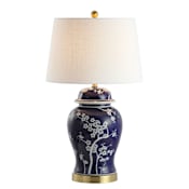 JONATHAN Y Lighting Gracie 30" Tall LED Vase Table Lamp White / Navy