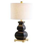 JONATHAN Y Lighting Vienna Single Light 26" Tall LED Vase Table Lamp Navy / Gold