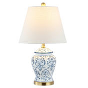 JONATHAN Y Lighting Juliana 22" Tall LED Table Lamp Blue / White
