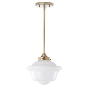 JONATHAN Y Lighting JYL Kurtz Single Light 10" Wide LED Mini Pendant Brass Gold / White
