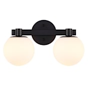 JONATHAN Y Lighting Modernist 2 Light 15" Wide LED Vanity Light Black