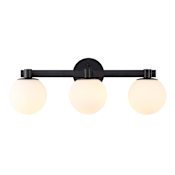 JONATHAN Y Lighting Modernist 3 Light 24" Wide LED Vanity Light Black