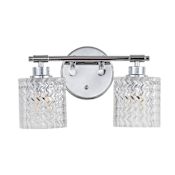 JONATHAN Y Lighting Spaulding 2 Light 13" Wide LED Bathroom Vanity Light Chrome