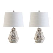 JONATHAN Y Lighting Isabella Single Light 21" Tall LED Buffet Table Lamp Set of (2) Natural Ivory