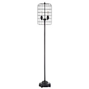 JONATHAN Y Lighting Odette 2 Light 65" Tall Buffet Floor Lamp Black / Silver