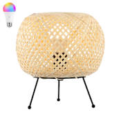 JONATHAN Y Lighting Nando 11" Tall LED Tripod Smart Table Lamp Light Brown / Black