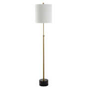 JONATHAN Y Lighting Crosby Single Light 56" Tall LED Buffet Floor Lamp Brass / Black Marble