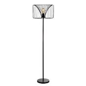 JONATHAN Y Lighting Gridley Single Light 61" Tall LED Buffet Floor Lamp with Steel Drum Shade Black