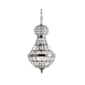 JONATHAN Y Lighting Regina Single Light 12" Wide LED Crystal Mini Empire Chandelier Antique Brass