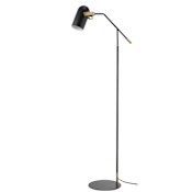 JONATHAN Y Lighting JYL Eugenio Single Light 59" Tall LED Swing Arm Floor Lamp Black / Brass Gold