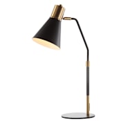 JONATHAN Y Lighting Apollo 23" Tall LED Arc Desk Lamp Black / Brass Gold