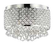 JONATHAN Y Lighting Evelyn 3 Light 15" Wide LED Flush Mount Drum Ceiling Fixture Chrome