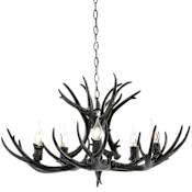 JONATHAN Y Lighting Eldora 5 Light 30" Wide LED Antler Candle Style Chandelier Black
