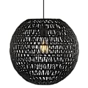 JONATHAN Y Lighting Luna 16" Wide LED Wood Pendant Black