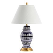JONATHAN Y Lighting Reed 27" Tall LED Table Lamp Blue / White