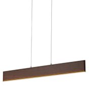 JONATHAN Y Lighting Draper 32" Wide LED Linear Chandelier Dark Brown Wood