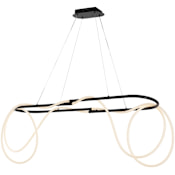 JONATHAN Y Lighting Lisette 59" Wide LED Abstract Linear Chandelier Black