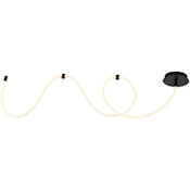 JONATHAN Y Lighting Serafina 95" Wide LED Semi-Flush Linear Ceiling Fixture Black
