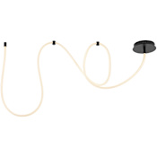 JONATHAN Y Lighting Serafina 136" Wide LED Semi-Flush Linear Ceiling Fixture Black