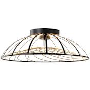 JONATHAN Y Lighting Ambros 24" Wide LED Semi-Flush Ceiling Fixture Black / Gold Painting