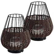 JONATHAN Y Lighting Elian 10" Tall Novelty Outdoor Lamp - Set of 2 Dark Brown / Black