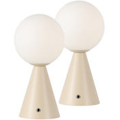 JONATHAN Y Lighting Macie 12" Tall LED Novelty Table Lamp - Set of 2 Almond